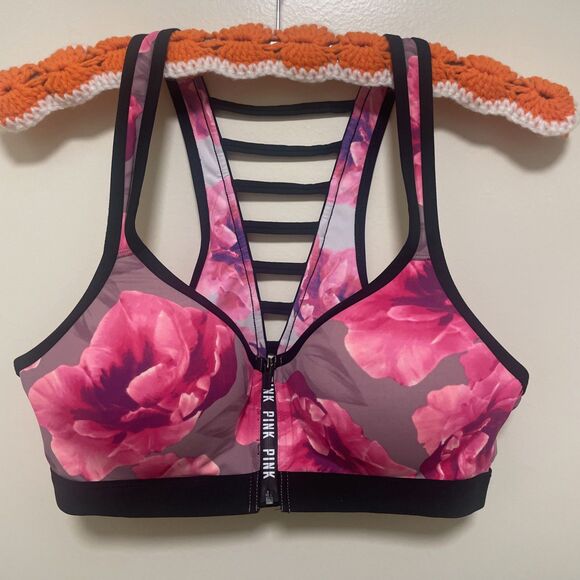 Victoria's Secret ULTIMATE Push Up Sports Bra Women's Medium Front Zip Wireless - Picture 1 of 7